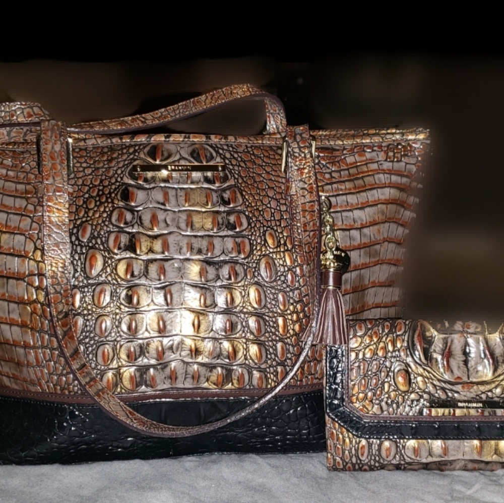 Brahmin handbag with matching wallet